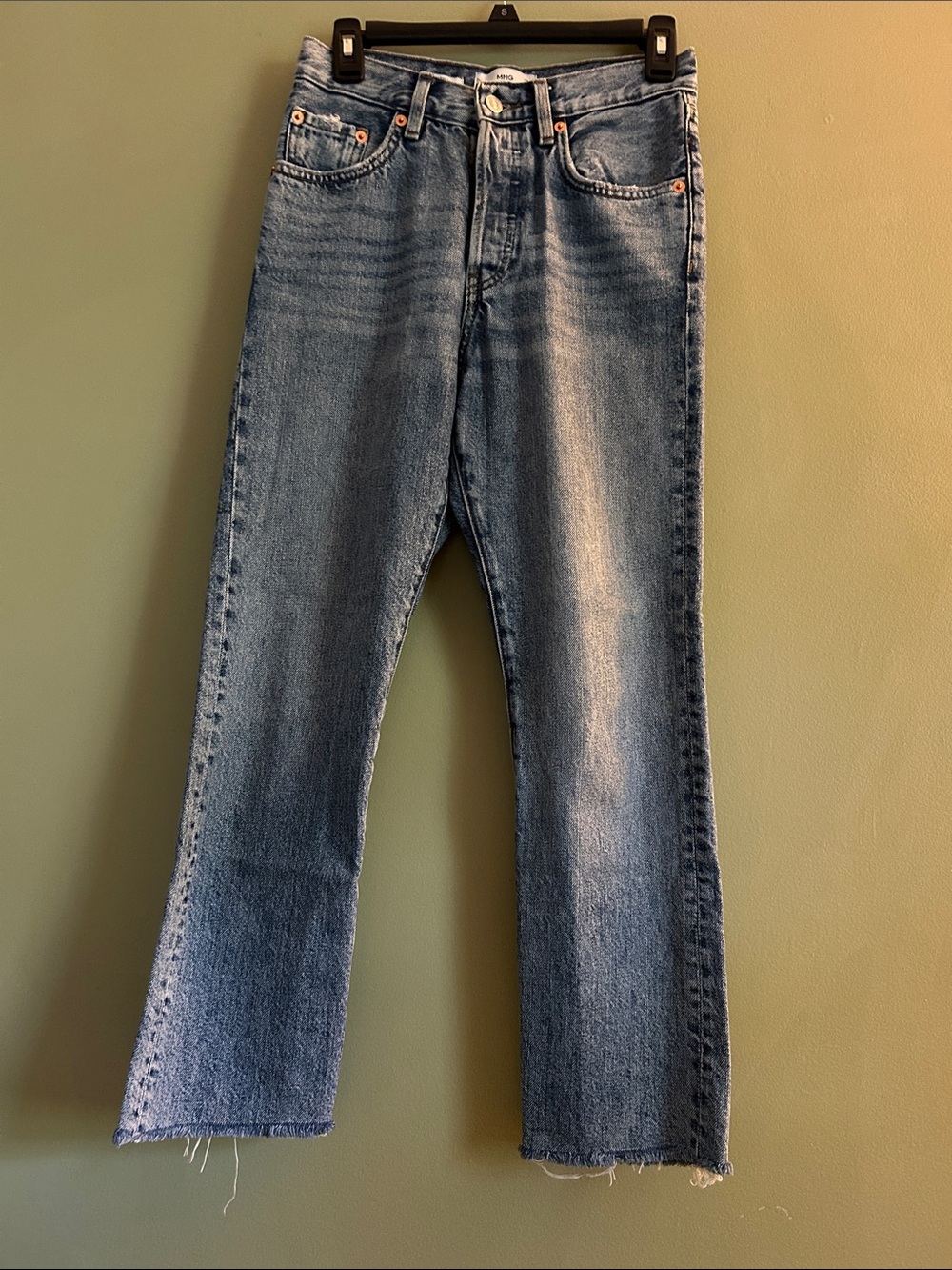 Mango MNG Denim "Havana" straight-leg in a Light Blue Vintage Wash Size 1